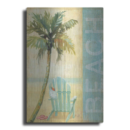 Luxe Metal Art 'Ocean Beach I' by Daphne Brissonet, Metal Wall Art