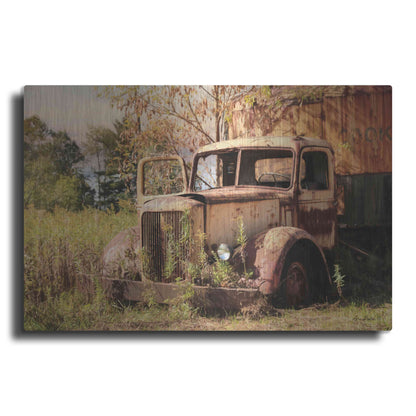 Luxe Metal Art 'Old Yellow Truck' by Lori Deiter, Metal Wall Art