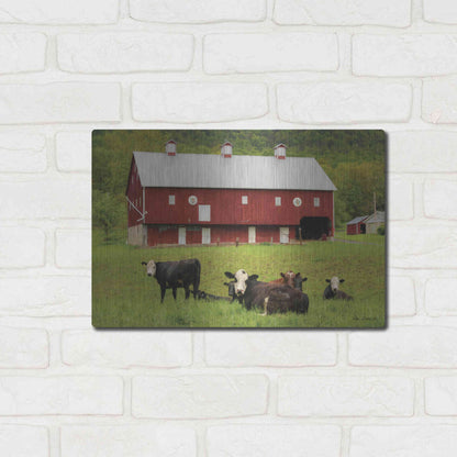 Luxe Metal Art 'Red Barn' by Lori Deiter, Metal Wall Art,16x12