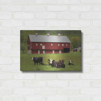 Luxe Metal Art 'Red Barn' by Lori Deiter, Metal Wall Art,24x16