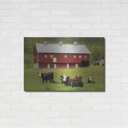 Luxe Metal Art 'Red Barn' by Lori Deiter, Metal Wall Art,36x24