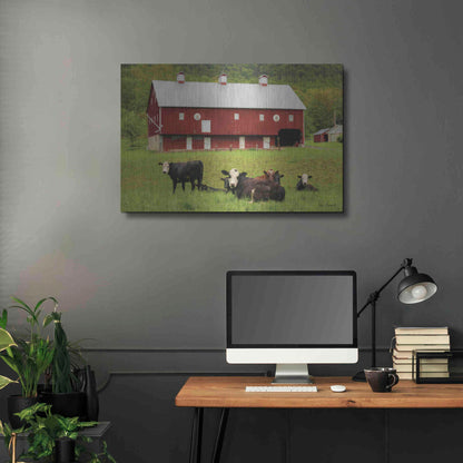 Luxe Metal Art 'Red Barn' by Lori Deiter, Metal Wall Art,36x24