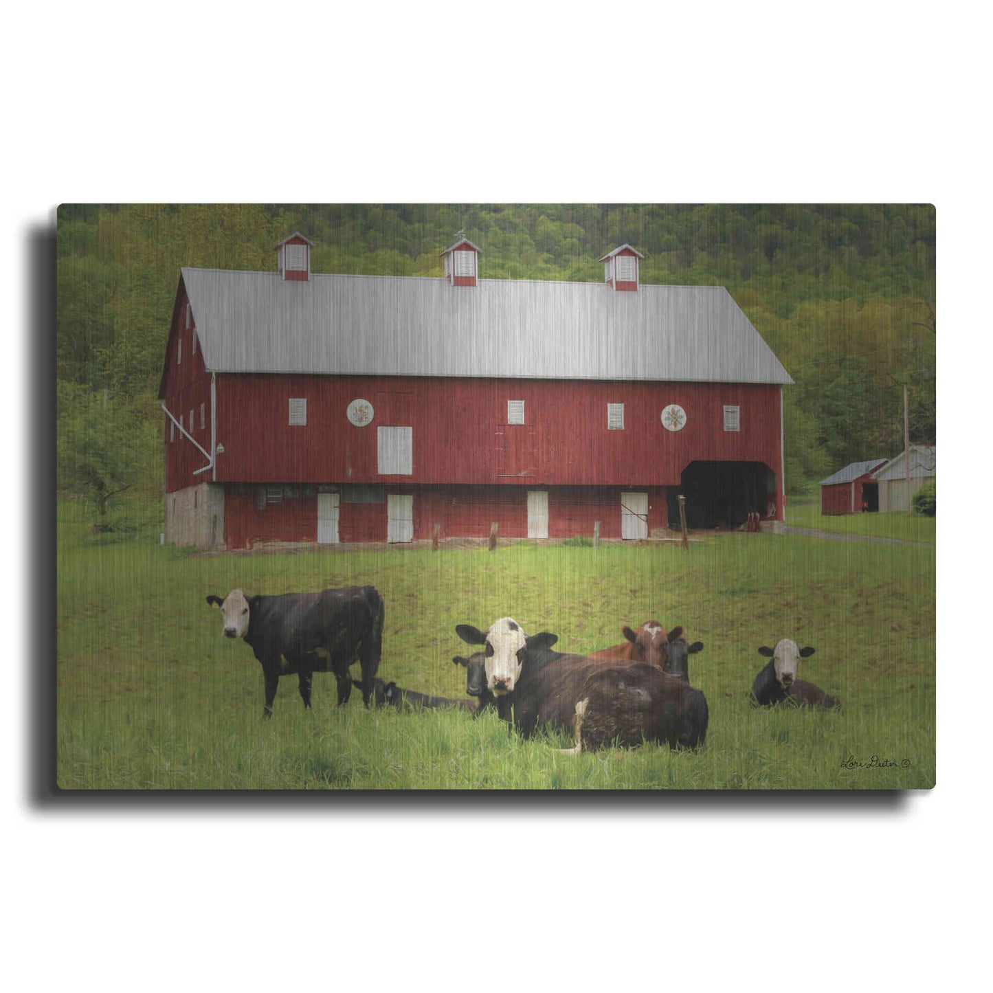 Luxe Metal Art 'Red Barn' by Lori Deiter, Metal Wall Art