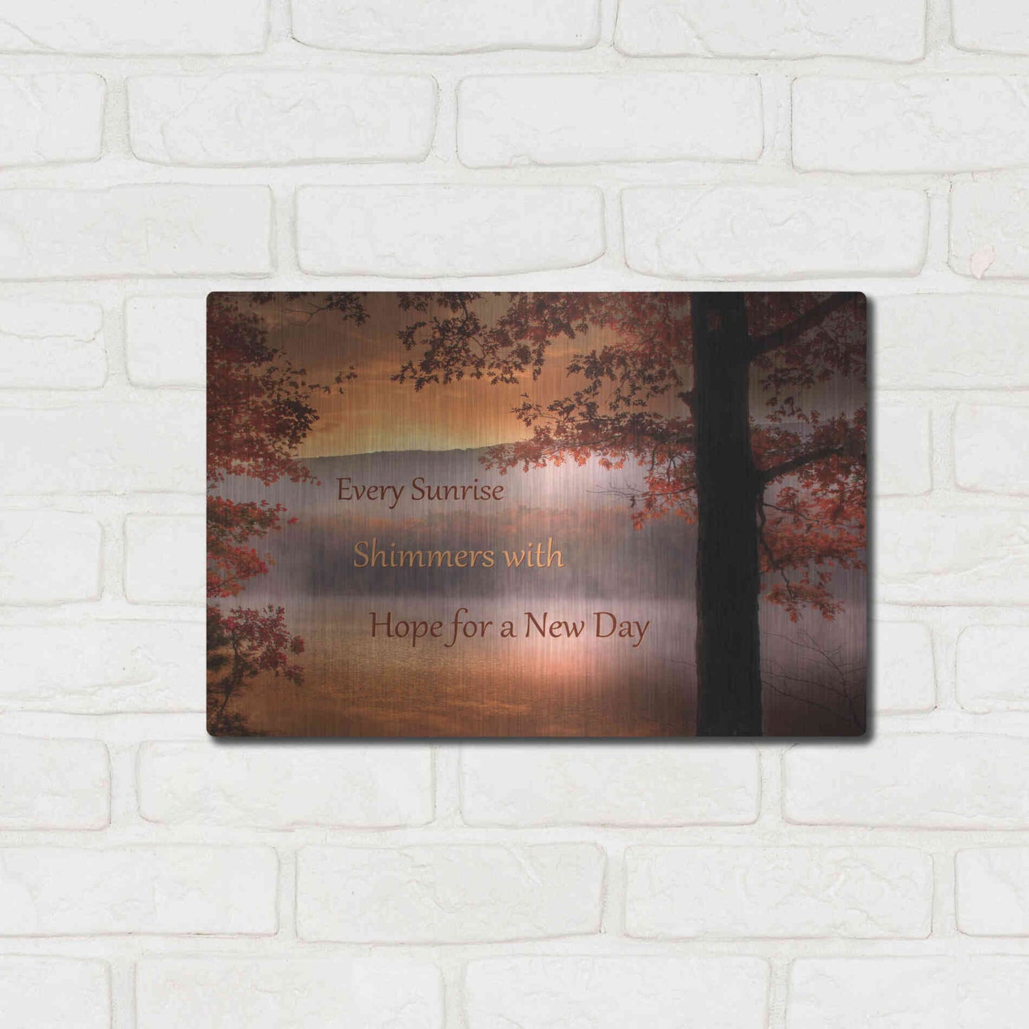 Luxe Metal Art 'Every Sunrise' by Lori Deiter, Metal Wall Art,16x12