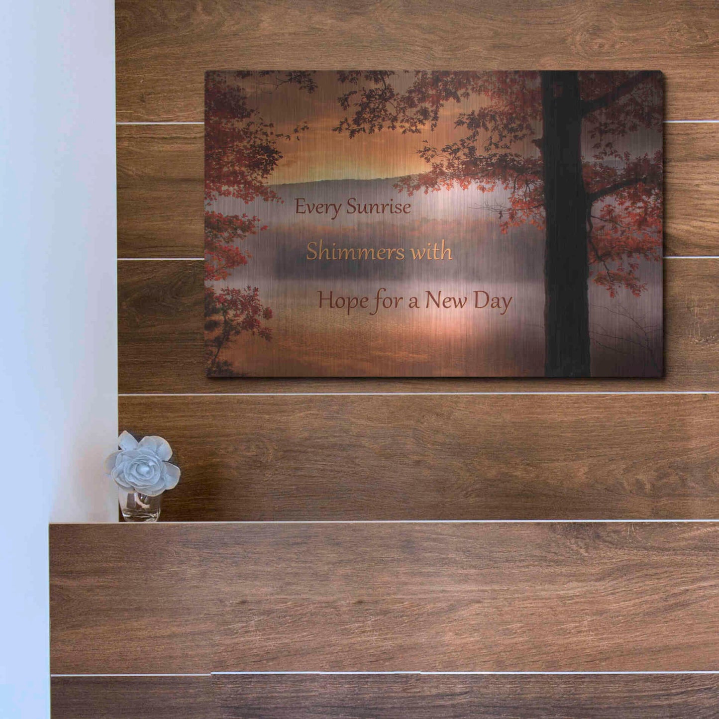 Luxe Metal Art 'Every Sunrise' by Lori Deiter, Metal Wall Art,16x12