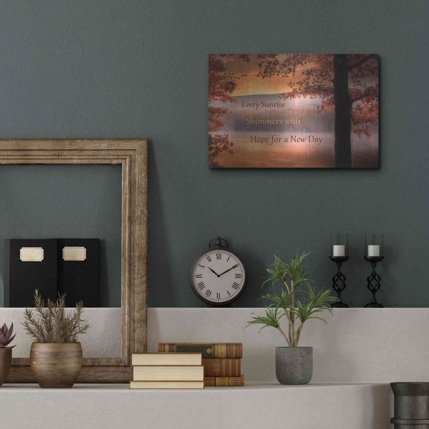 Luxe Metal Art 'Every Sunrise' by Lori Deiter, Metal Wall Art,16x12