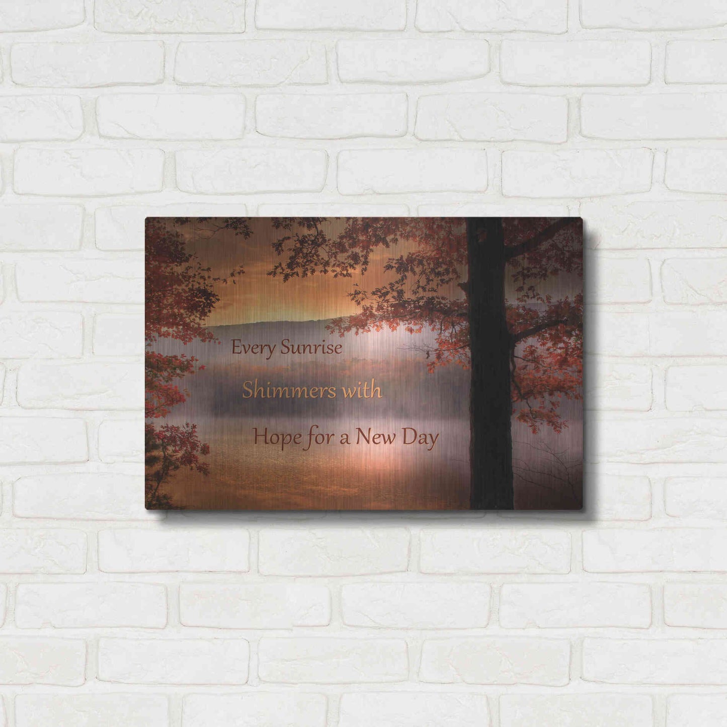 Luxe Metal Art 'Every Sunrise' by Lori Deiter, Metal Wall Art,24x16