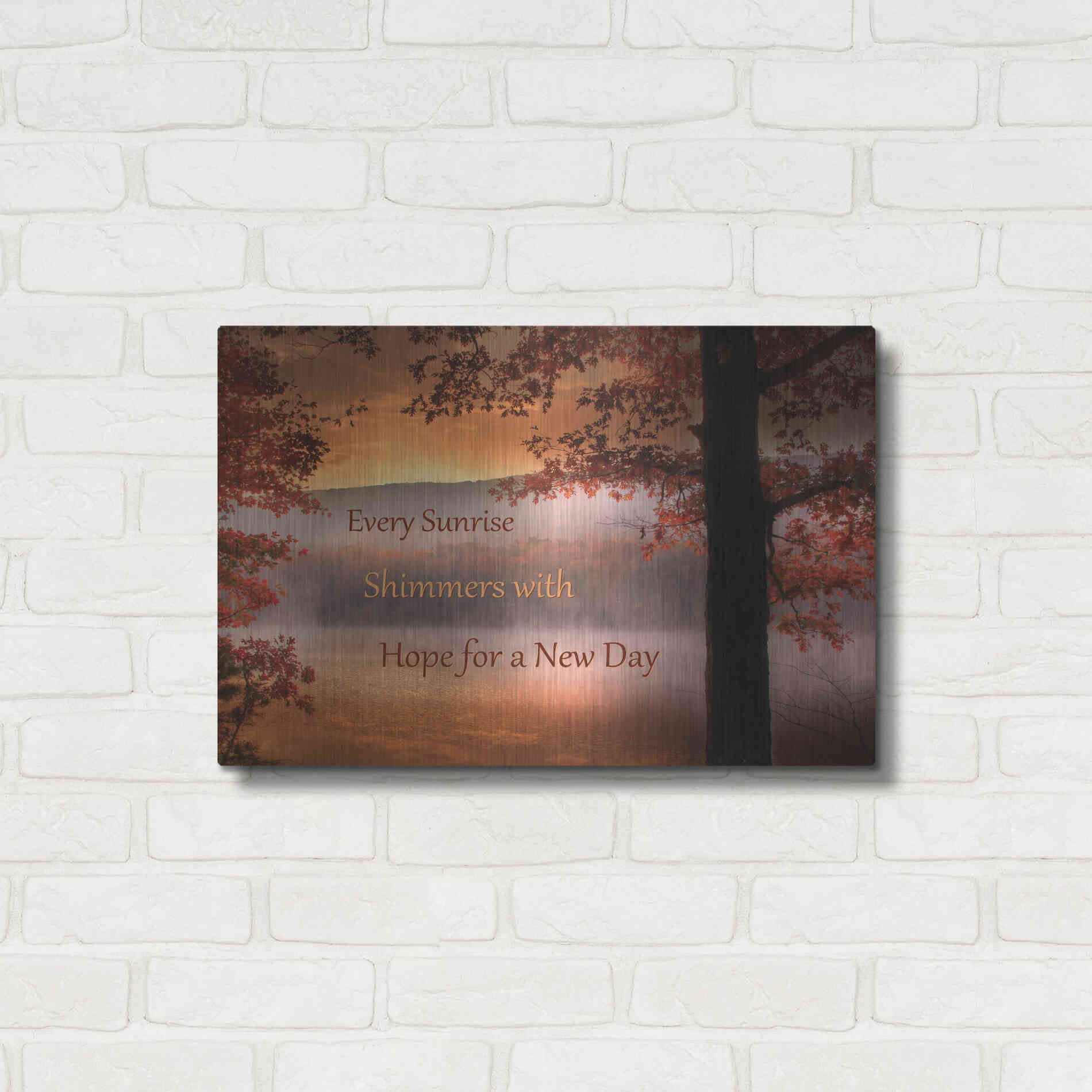 Luxe Metal Art 'Every Sunrise' by Lori Deiter, Metal Wall Art,24x16