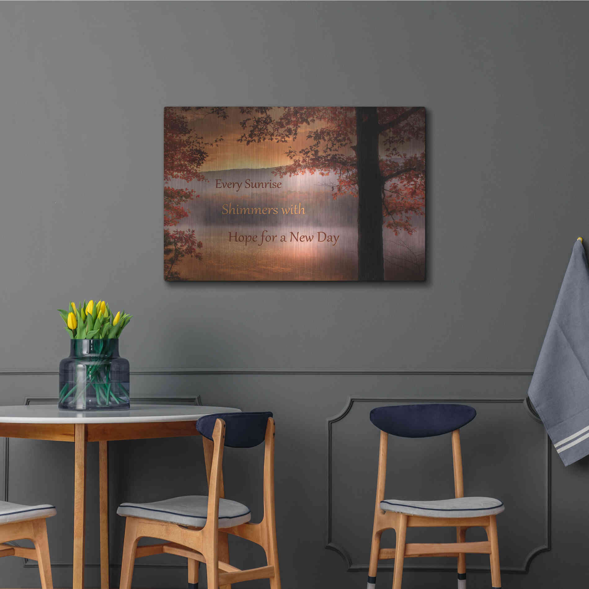 Luxe Metal Art 'Every Sunrise' by Lori Deiter, Metal Wall Art,36x24