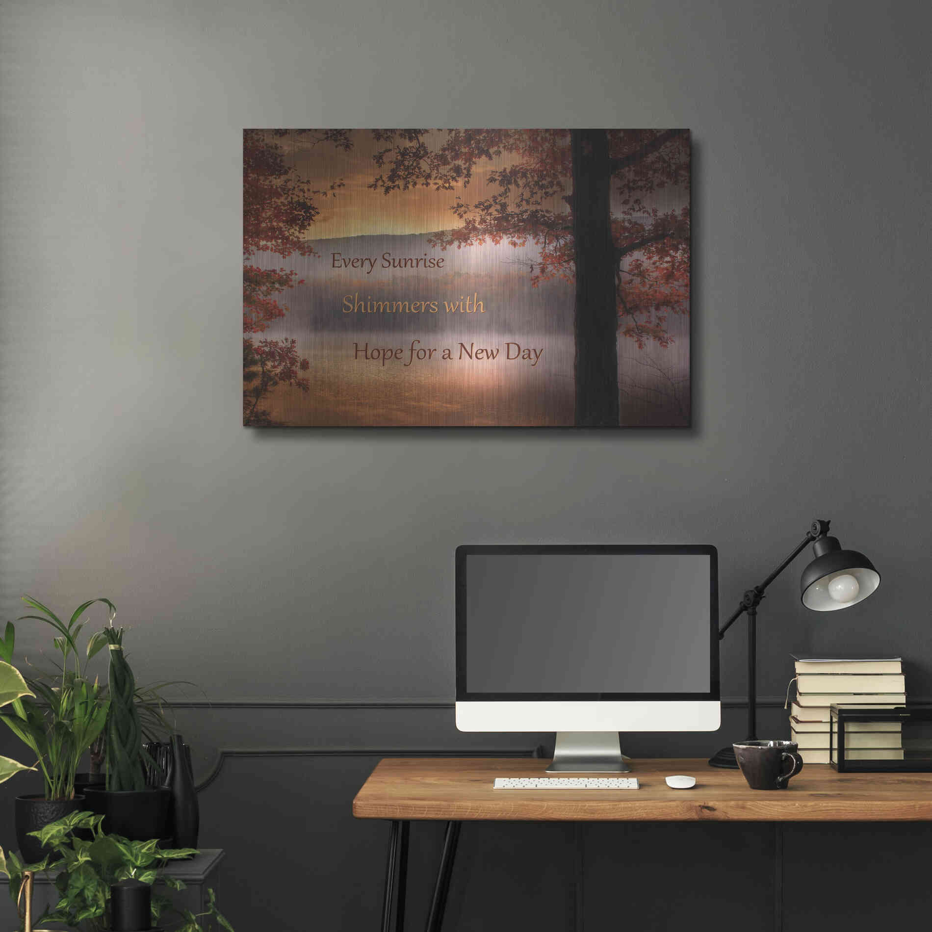 Luxe Metal Art 'Every Sunrise' by Lori Deiter, Metal Wall Art,36x24