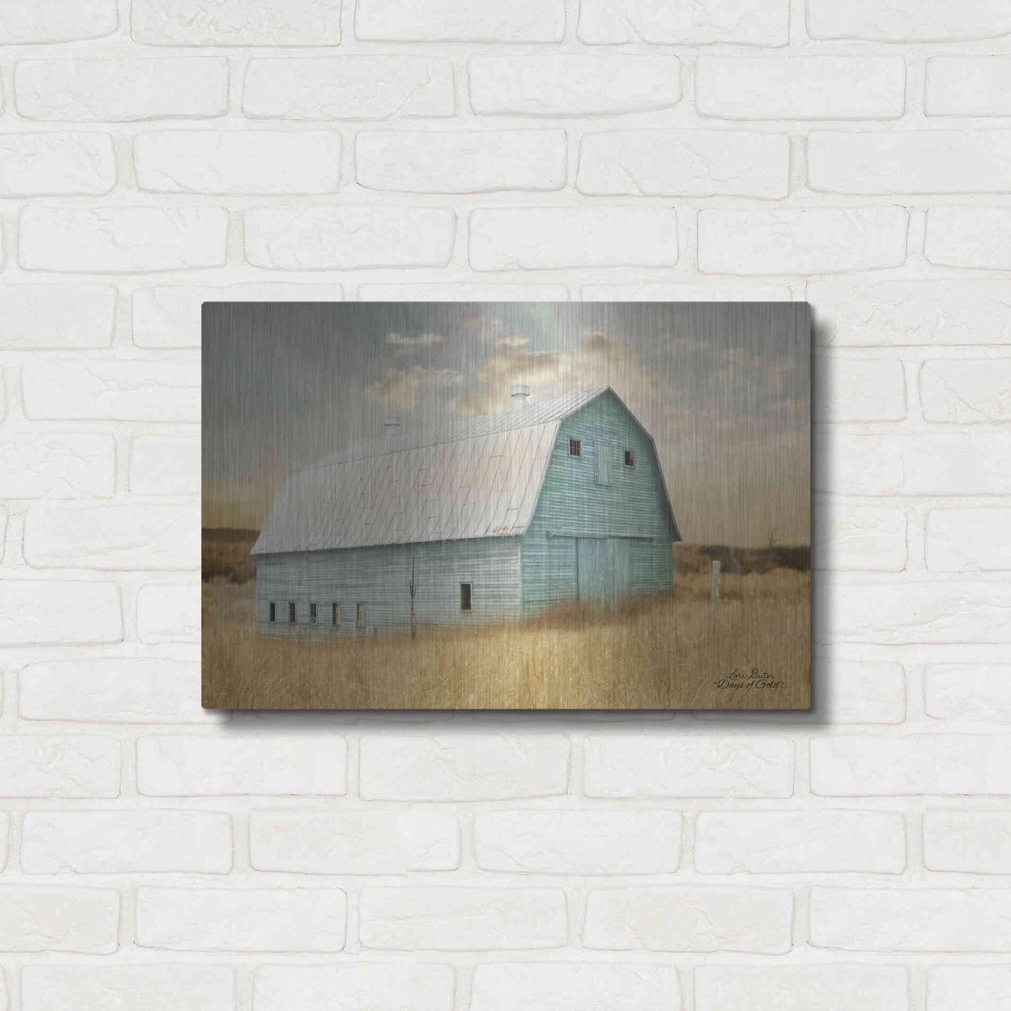 Luxe Metal Art 'Days of Gold' by Lori Deiter, Metal Wall Art,24x16