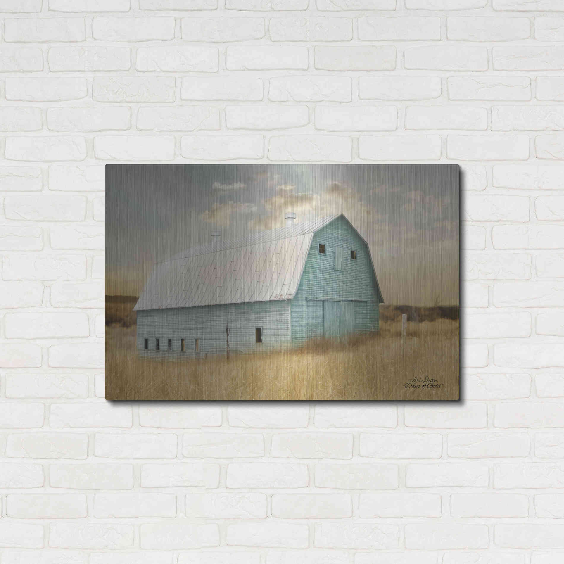 Luxe Metal Art 'Days of Gold' by Lori Deiter, Metal Wall Art,36x24