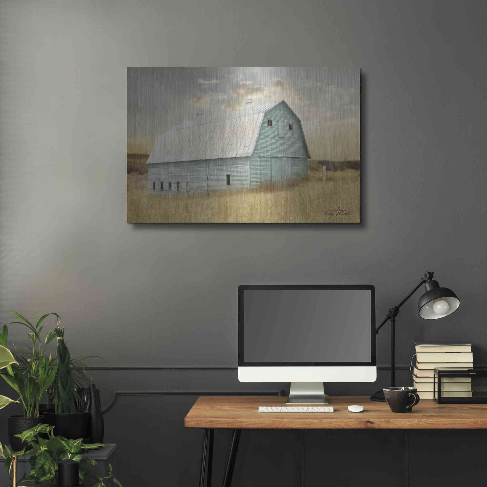 Luxe Metal Art 'Days of Gold' by Lori Deiter, Metal Wall Art,36x24