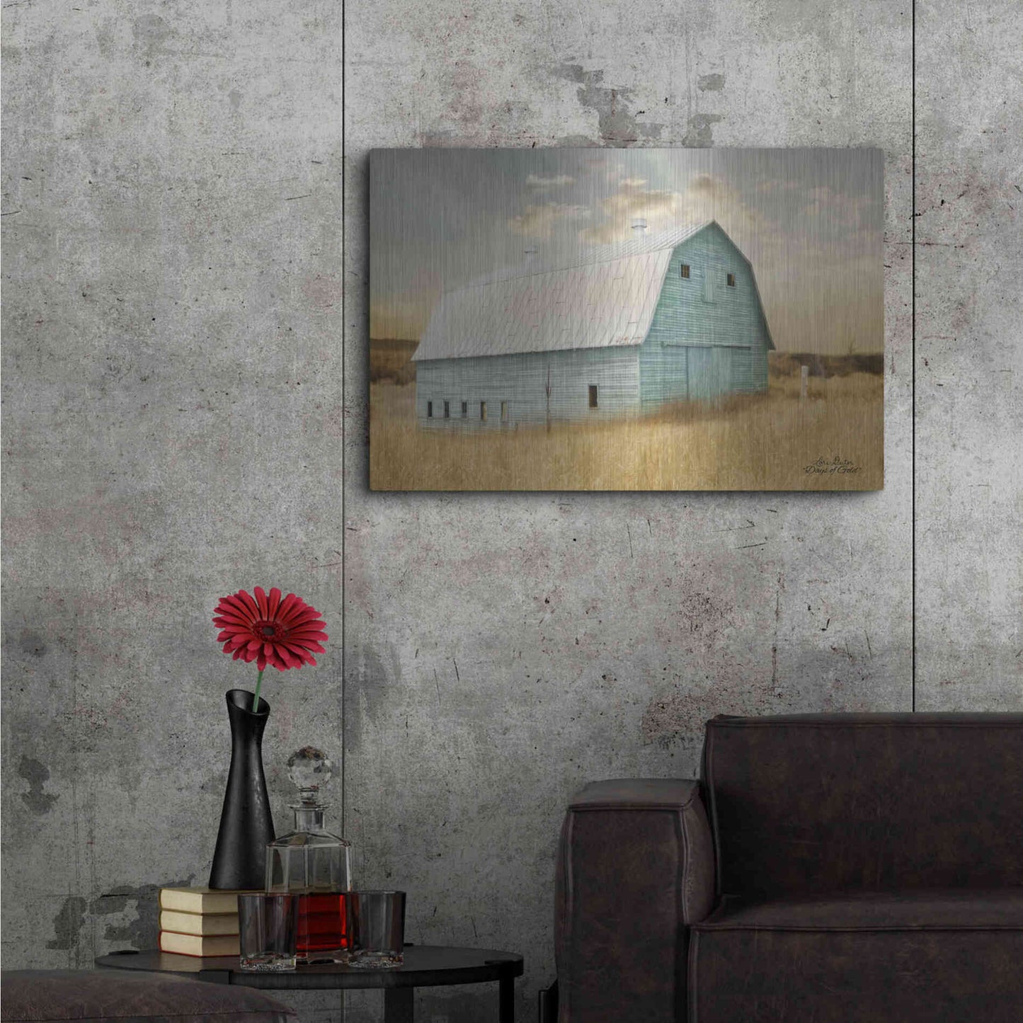 Luxe Metal Art 'Days of Gold' by Lori Deiter, Metal Wall Art,36x24