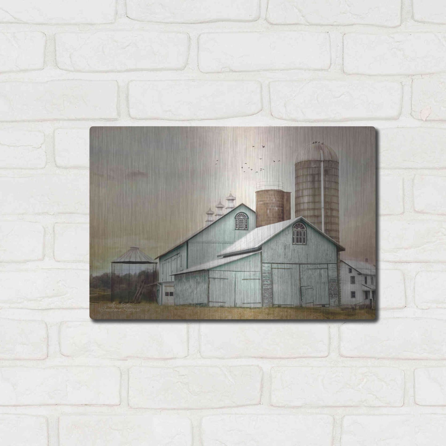 Luxe Metal Art 'Jonestown Sunrise' by Lori Deiter, Metal Wall Art,16x12