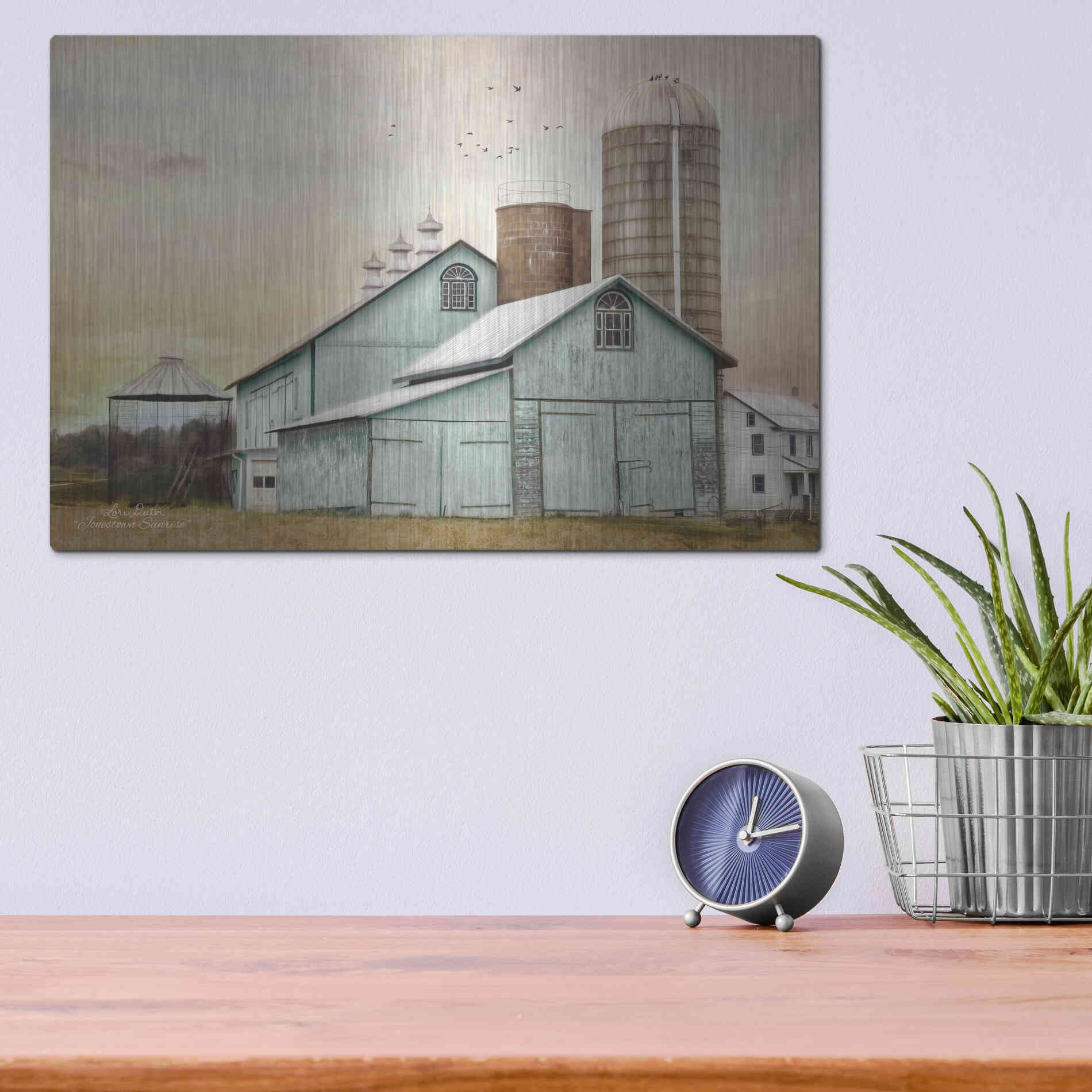 Luxe Metal Art 'Jonestown Sunrise' by Lori Deiter, Metal Wall Art,16x12