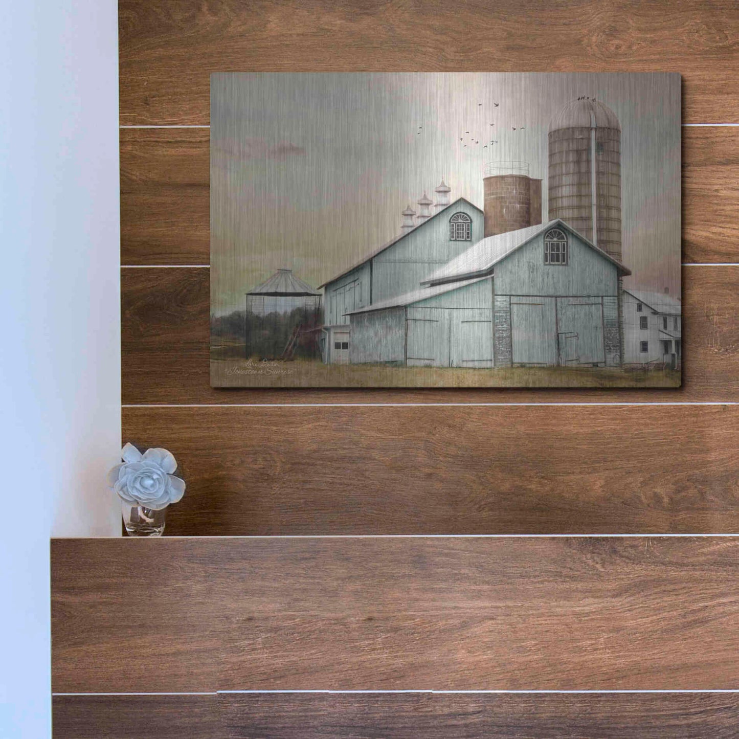 Luxe Metal Art 'Jonestown Sunrise' by Lori Deiter, Metal Wall Art,16x12