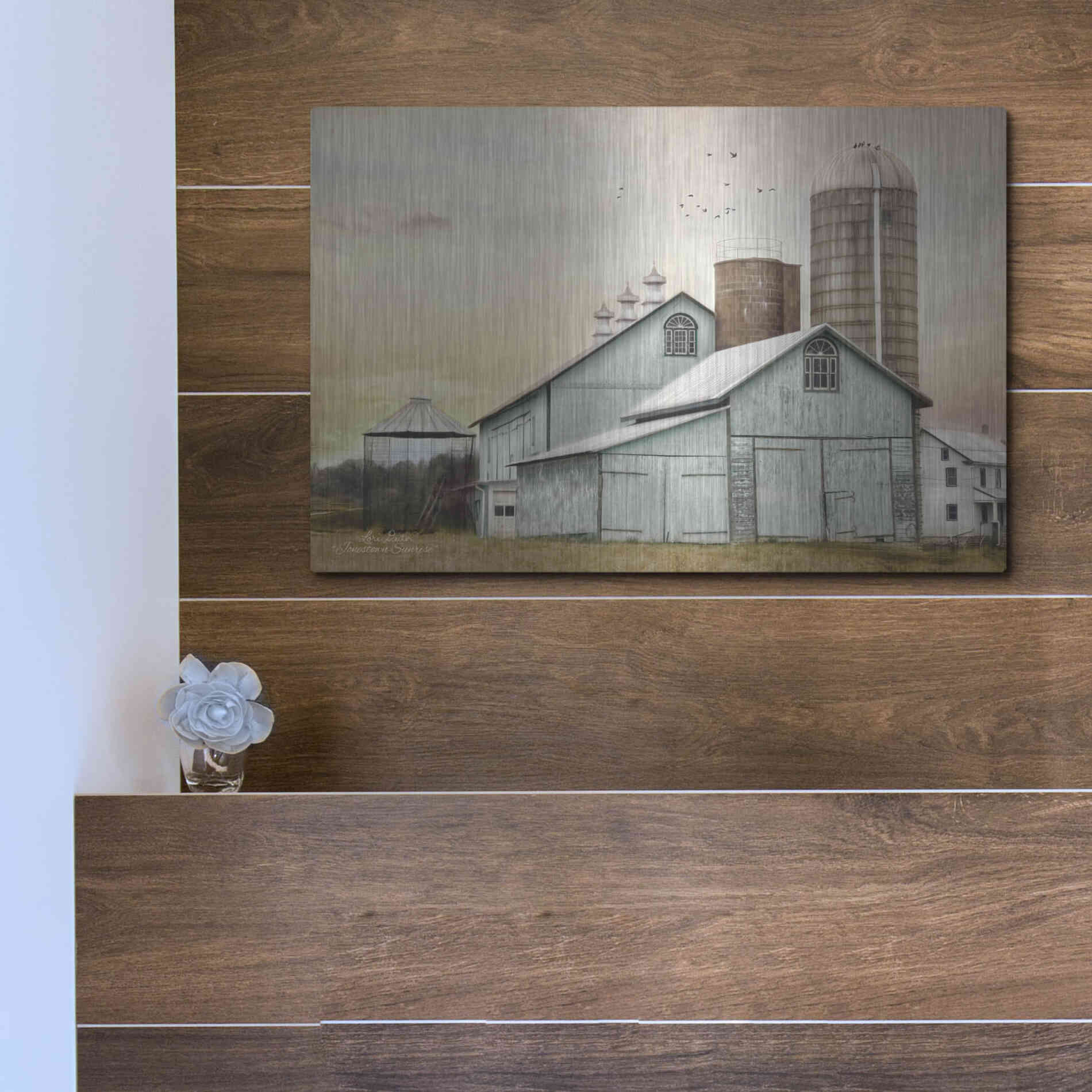 Luxe Metal Art 'Jonestown Sunrise' by Lori Deiter, Metal Wall Art,16x12