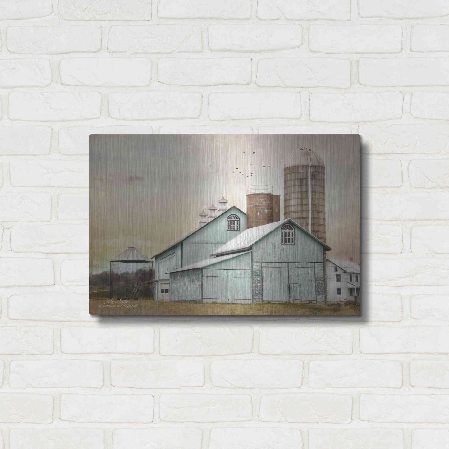 Luxe Metal Art 'Jonestown Sunrise' by Lori Deiter, Metal Wall Art,24x16