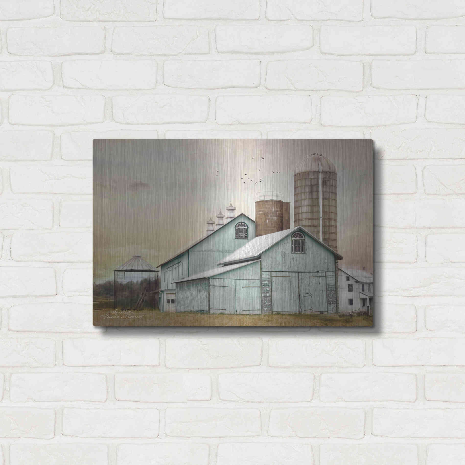 Luxe Metal Art 'Jonestown Sunrise' by Lori Deiter, Metal Wall Art,24x16