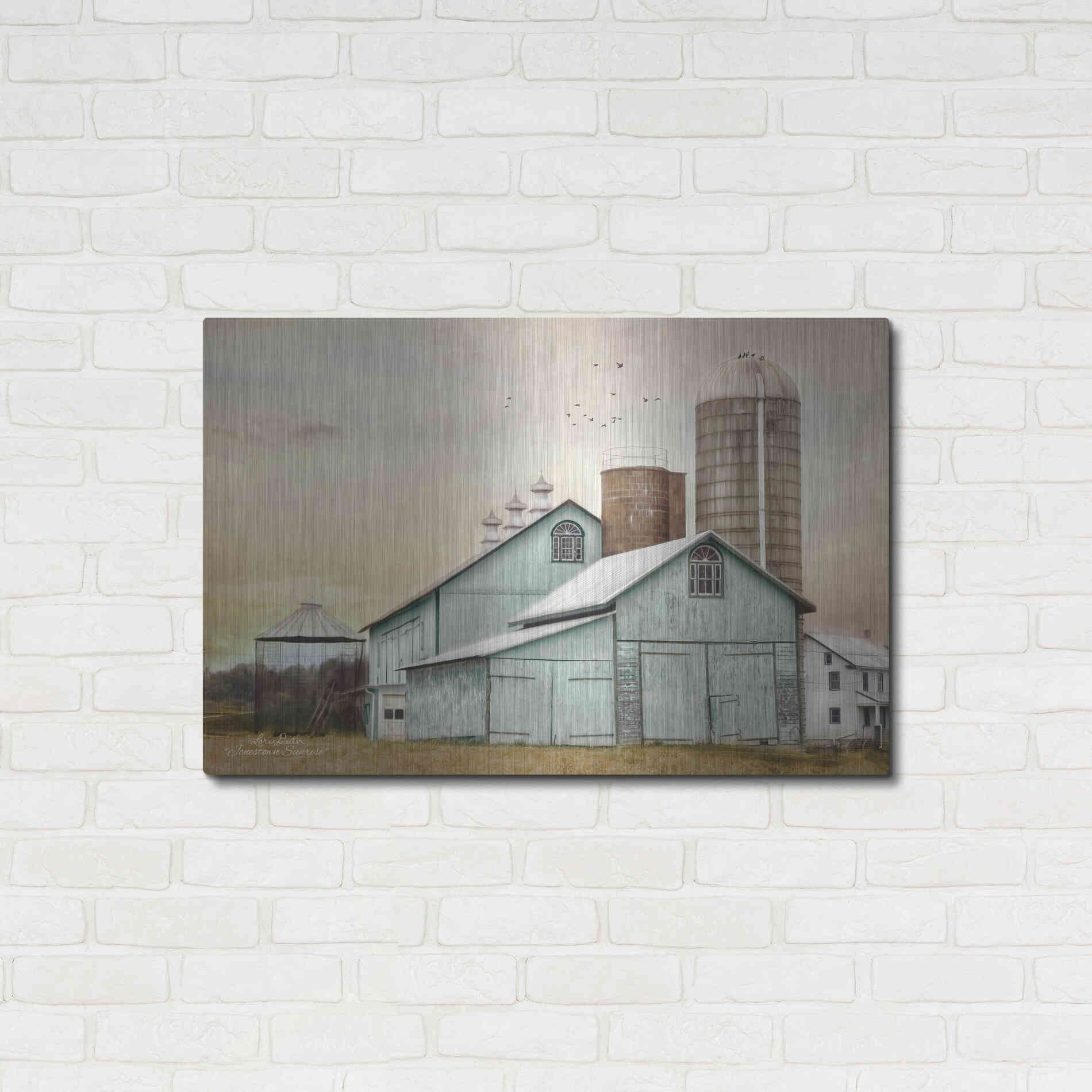 Luxe Metal Art 'Jonestown Sunrise' by Lori Deiter, Metal Wall Art,36x24