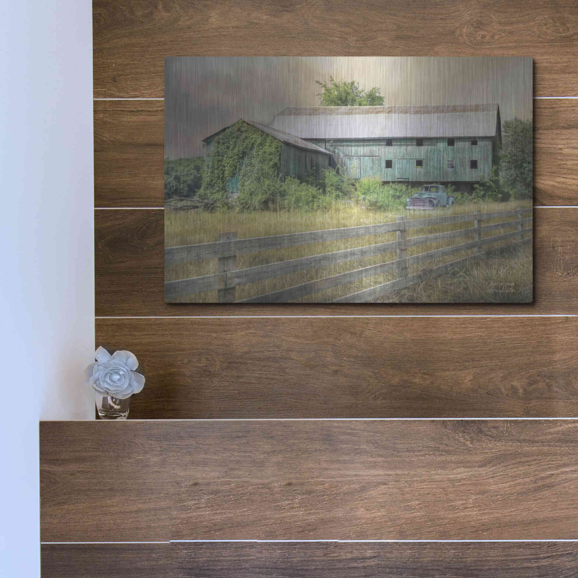 Luxe Metal Art 'Overgrown' by Lori Deiter, Metal Wall Art,16x12