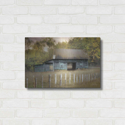 Luxe Metal Art 'Old Teal Shed' by Lori Deiter, Metal Wall Art,24x16