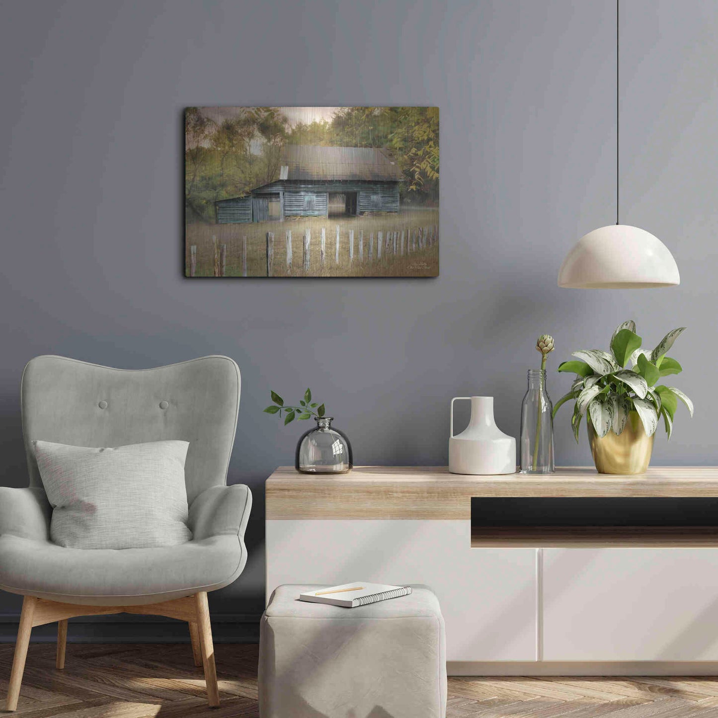 Luxe Metal Art 'Old Teal Shed' by Lori Deiter, Metal Wall Art,24x16
