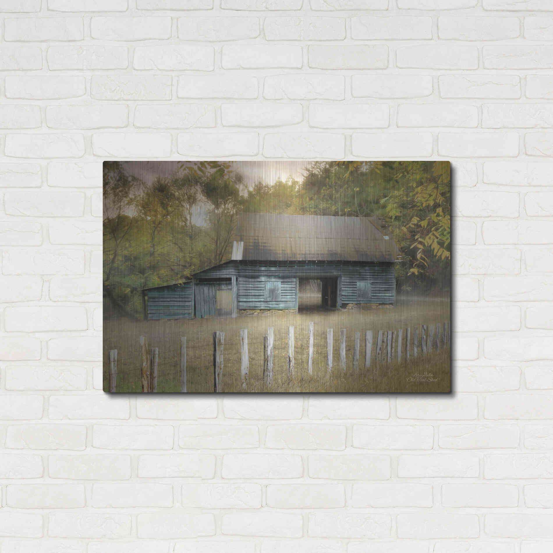 Luxe Metal Art 'Old Teal Shed' by Lori Deiter, Metal Wall Art,36x24