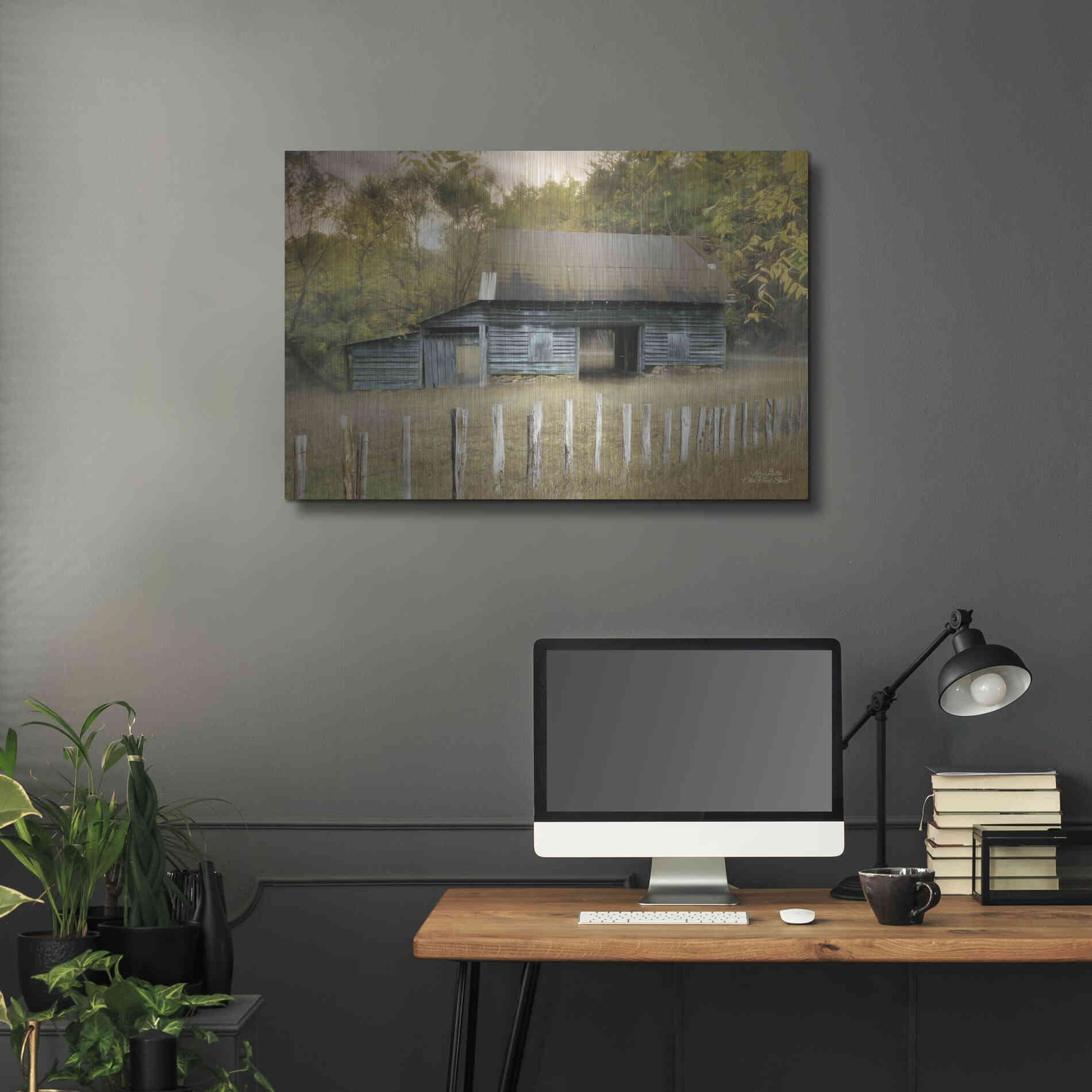 Luxe Metal Art 'Old Teal Shed' by Lori Deiter, Metal Wall Art,36x24