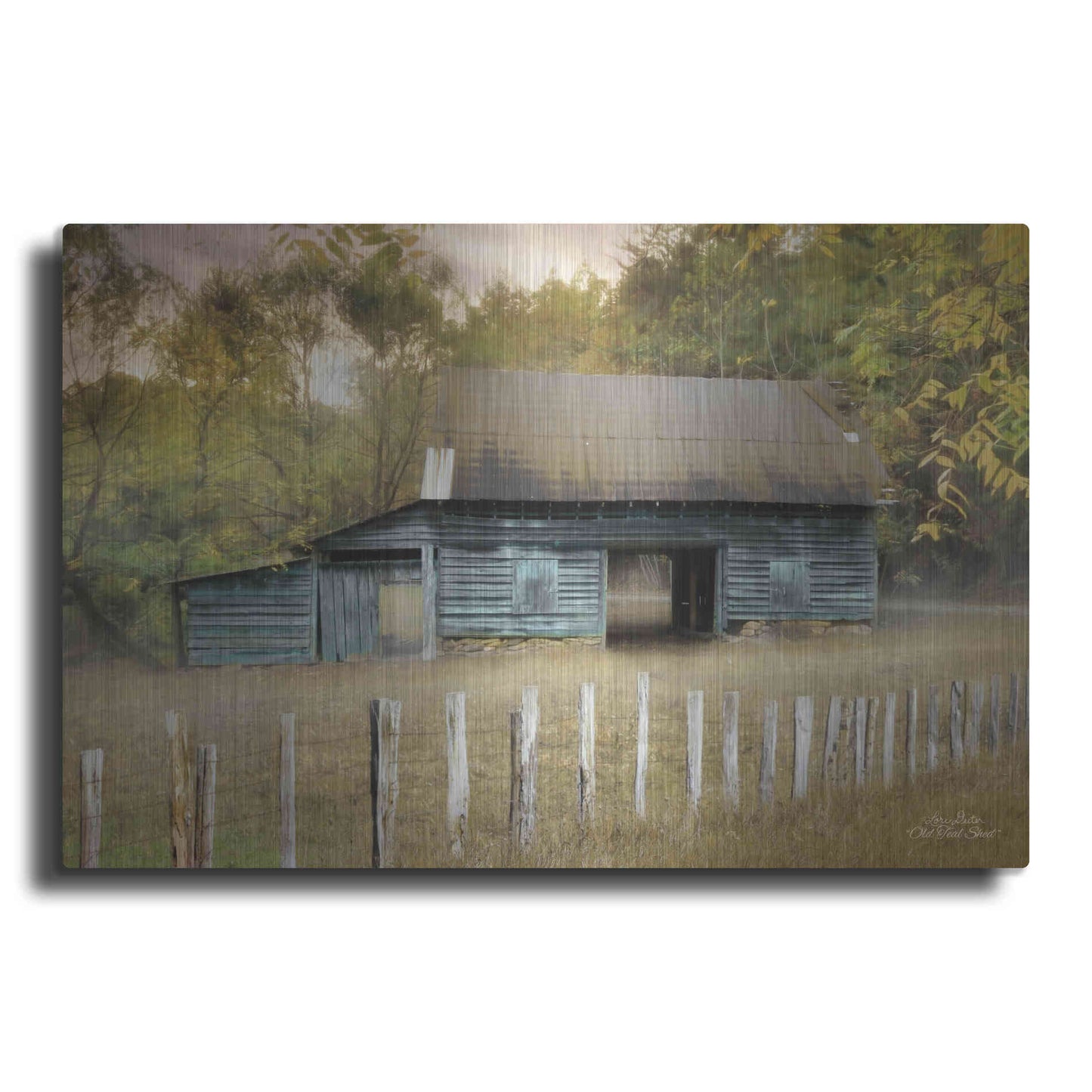 Luxe Metal Art 'Old Teal Shed' by Lori Deiter, Metal Wall Art