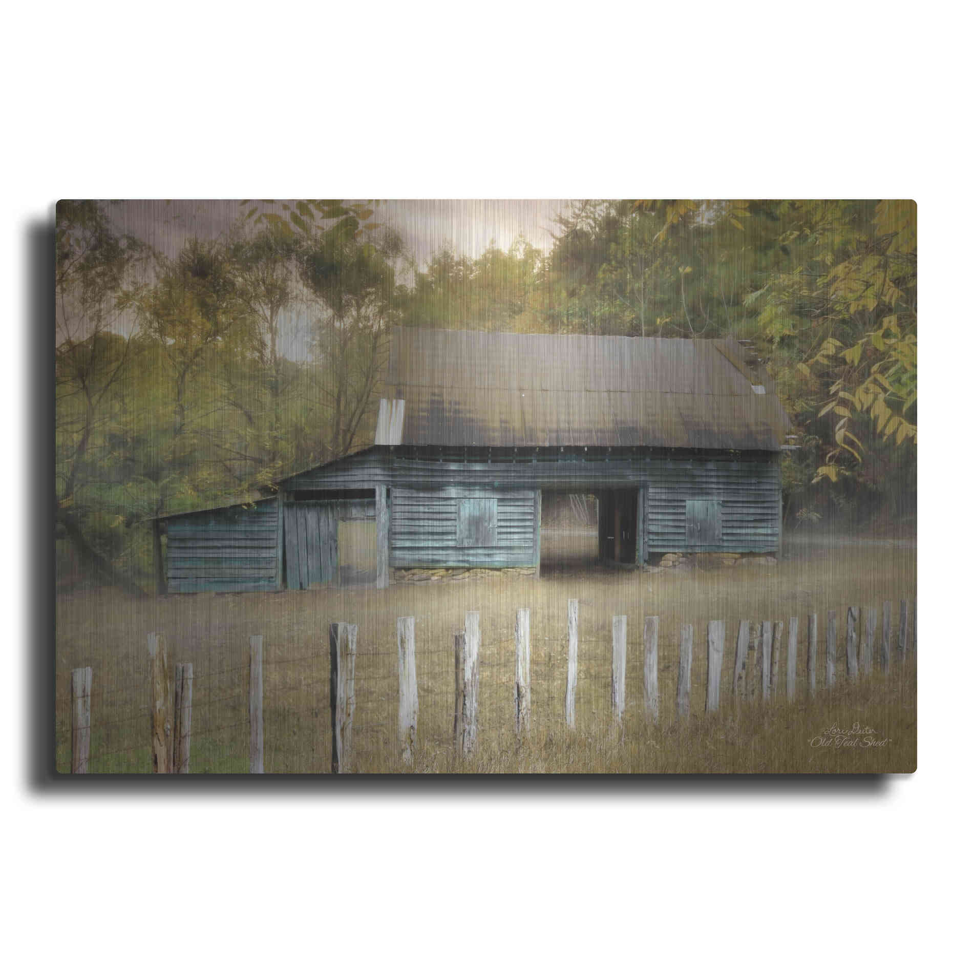 Luxe Metal Art 'Old Teal Shed' by Lori Deiter, Metal Wall Art