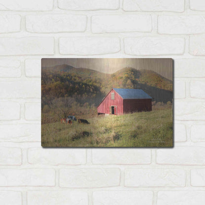 Luxe Metal Art 'Sunrise in the Valley' by Lori Deiter, Metal Wall Art,16x12