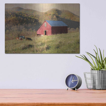 Luxe Metal Art 'Sunrise in the Valley' by Lori Deiter, Metal Wall Art,16x12