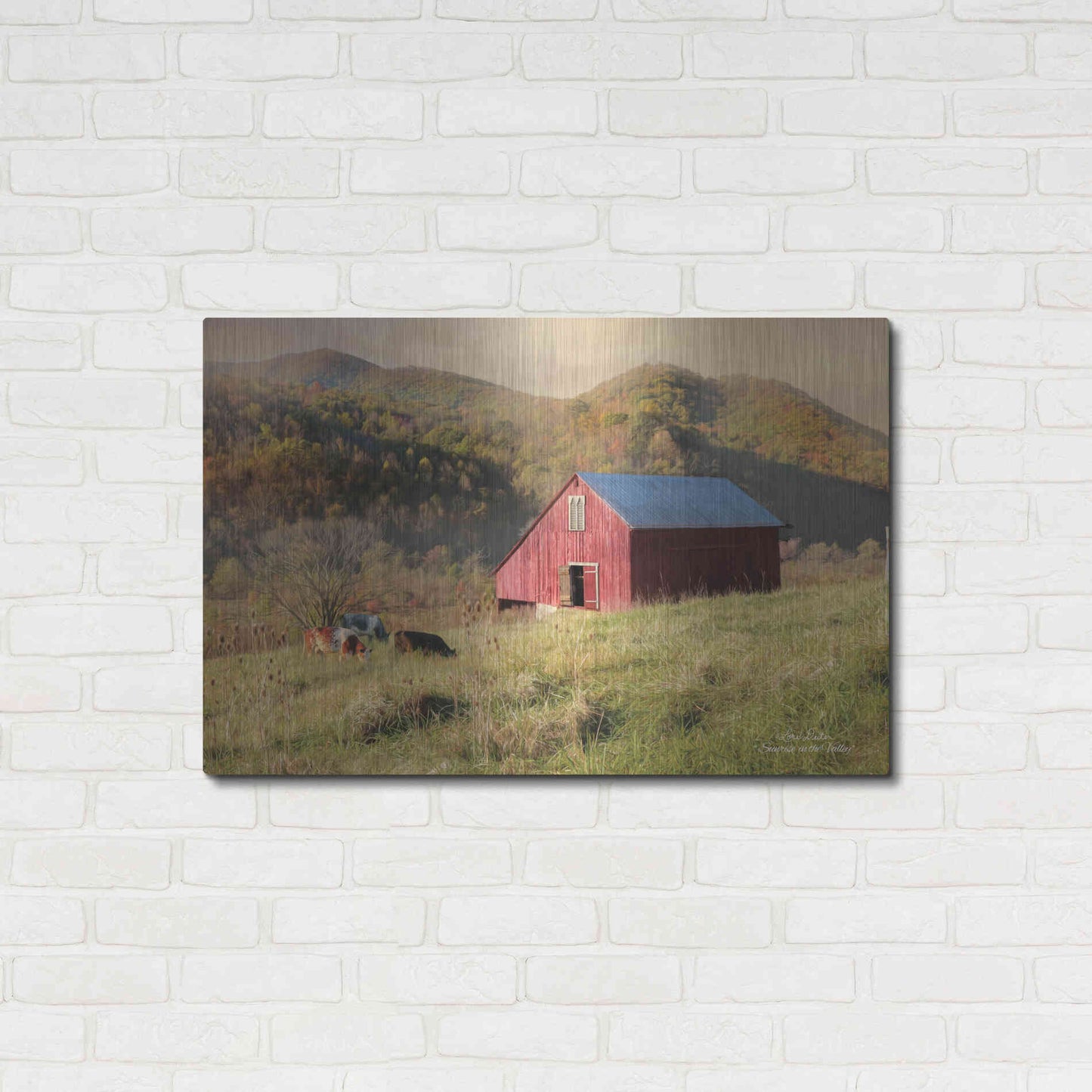 Luxe Metal Art 'Sunrise in the Valley' by Lori Deiter, Metal Wall Art,36x24