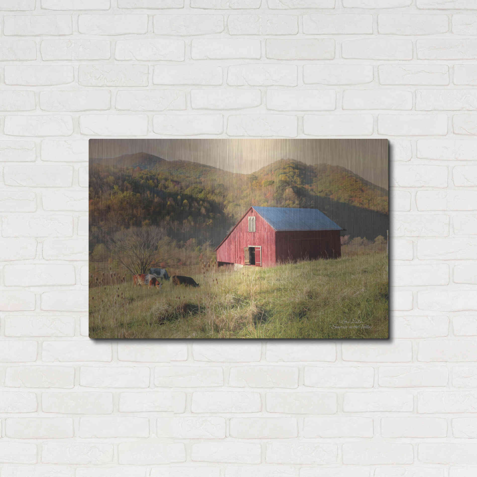 Luxe Metal Art 'Sunrise in the Valley' by Lori Deiter, Metal Wall Art,36x24