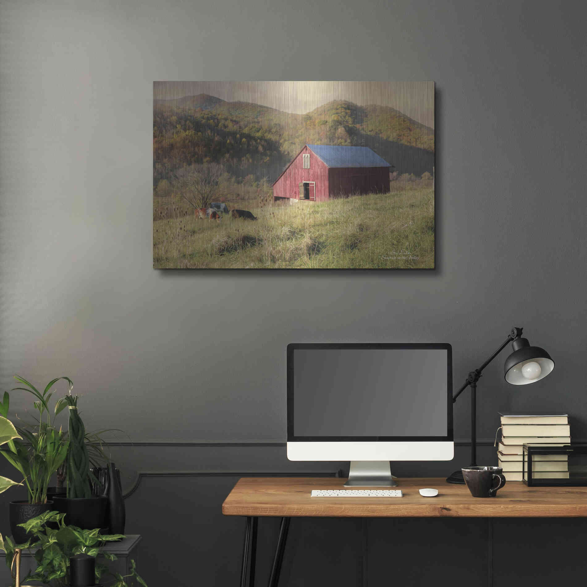 Luxe Metal Art 'Sunrise in the Valley' by Lori Deiter, Metal Wall Art,36x24