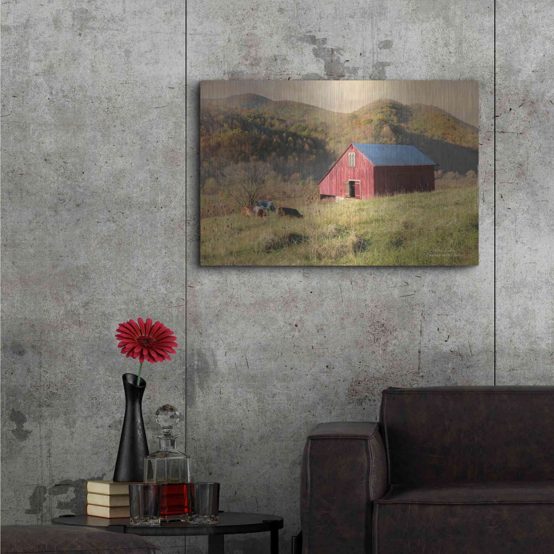 Luxe Metal Art 'Sunrise in the Valley' by Lori Deiter, Metal Wall Art,36x24