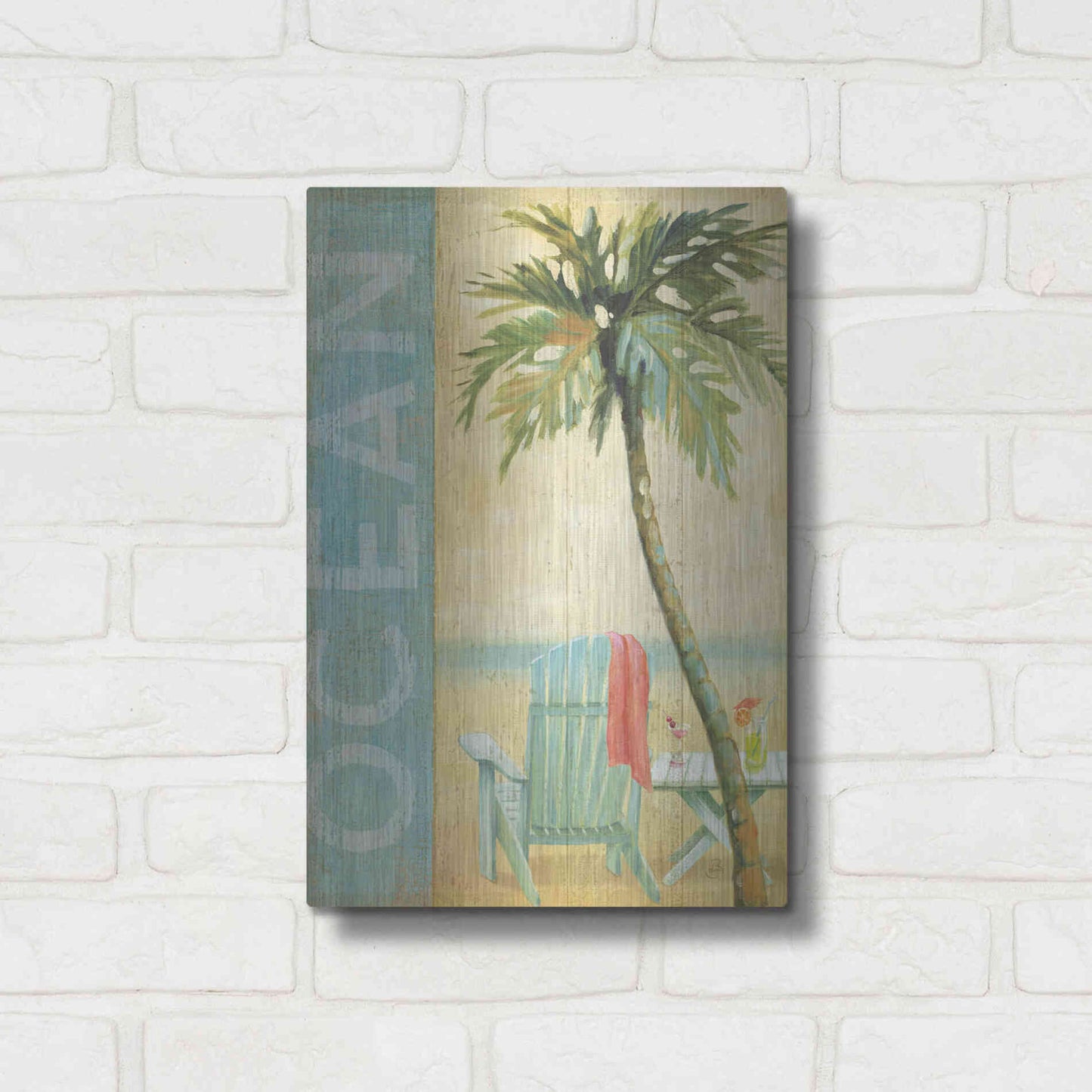 Luxe Metal Art 'Ocean Beach II' by Daphne Brissonet, Metal Wall Art,12x16