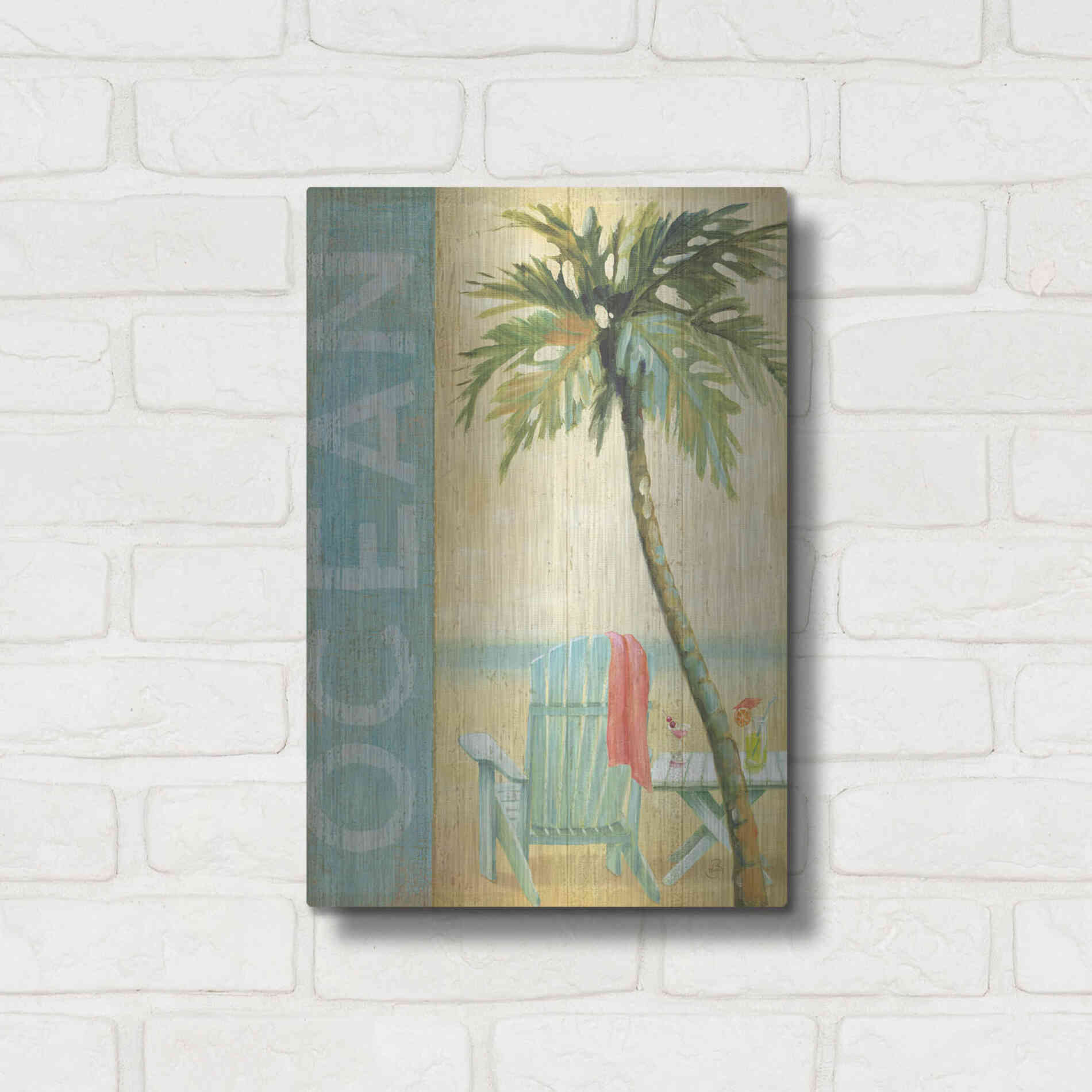 Luxe Metal Art 'Ocean Beach II' by Daphne Brissonet, Metal Wall Art,12x16