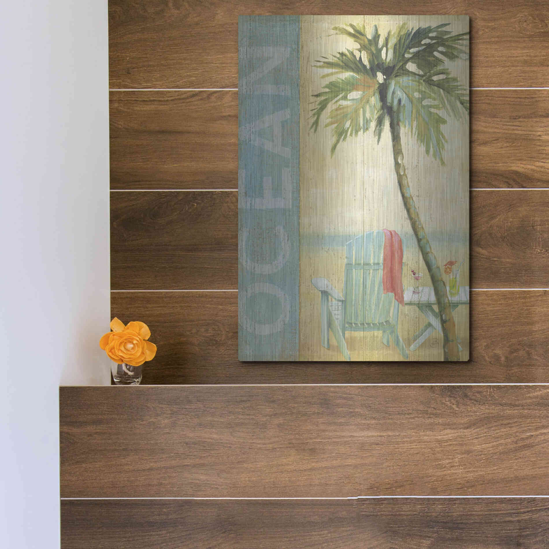 Luxe Metal Art 'Ocean Beach II' by Daphne Brissonet, Metal Wall Art,12x16