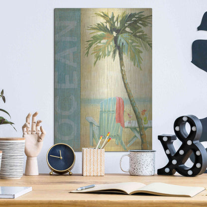 Luxe Metal Art 'Ocean Beach II' by Daphne Brissonet, Metal Wall Art,12x16