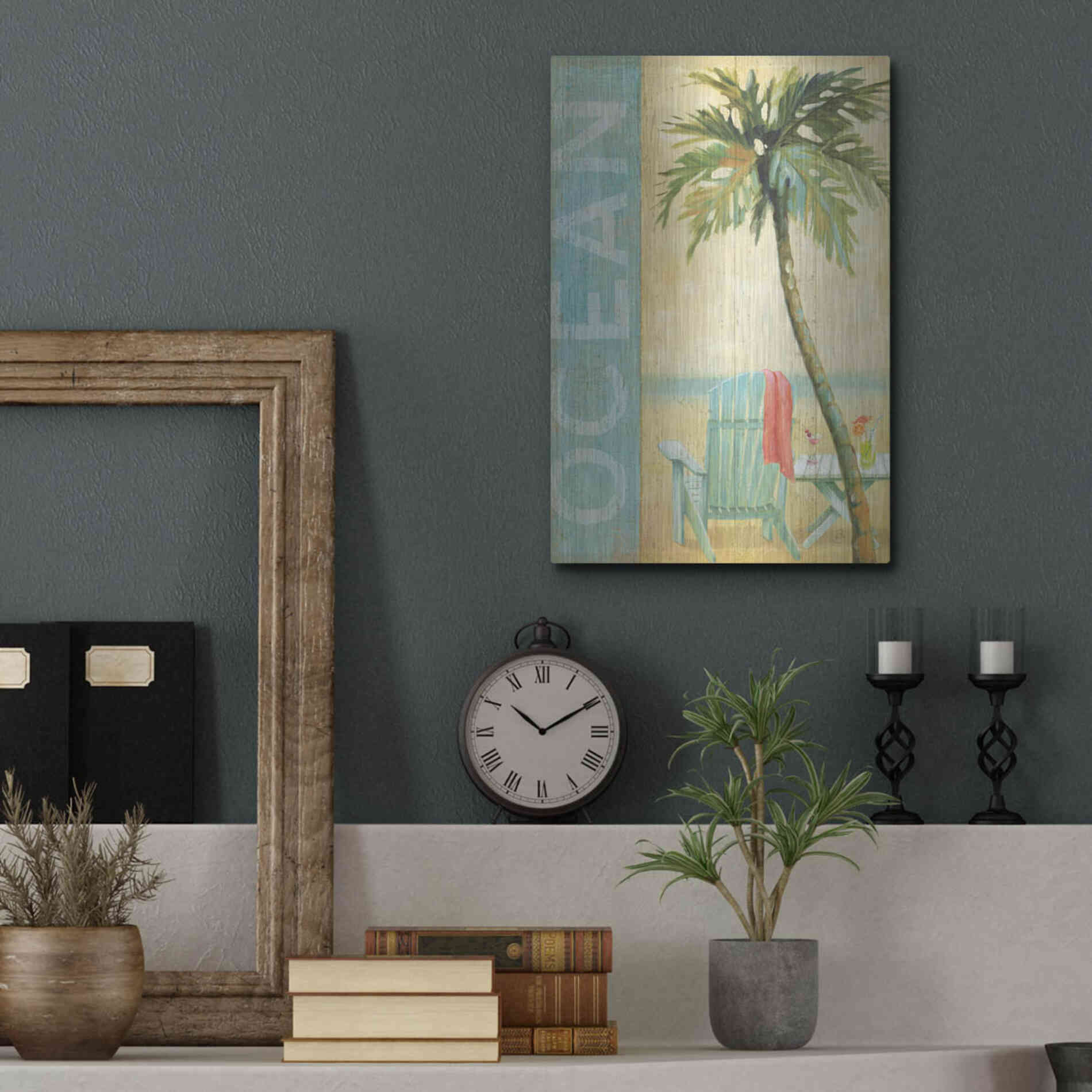 Luxe Metal Art 'Ocean Beach II' by Daphne Brissonet, Metal Wall Art,12x16