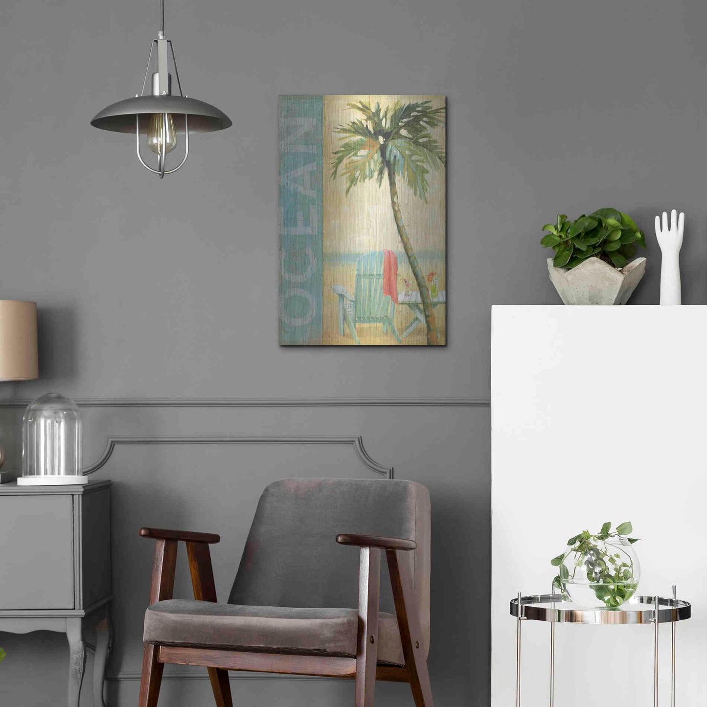 Luxe Metal Art 'Ocean Beach II' by Daphne Brissonet, Metal Wall Art,16x24