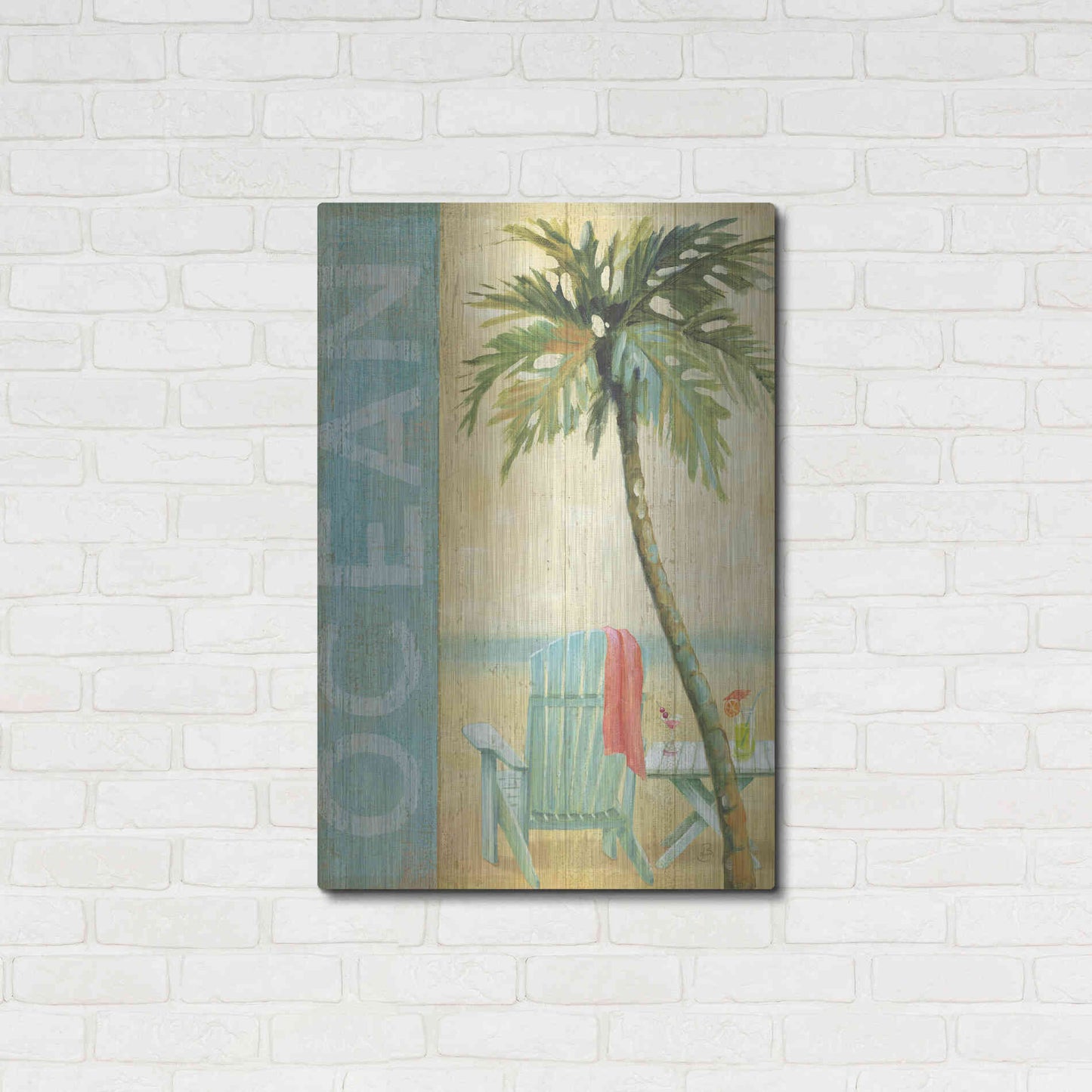 Luxe Metal Art 'Ocean Beach II' by Daphne Brissonet, Metal Wall Art,24x36