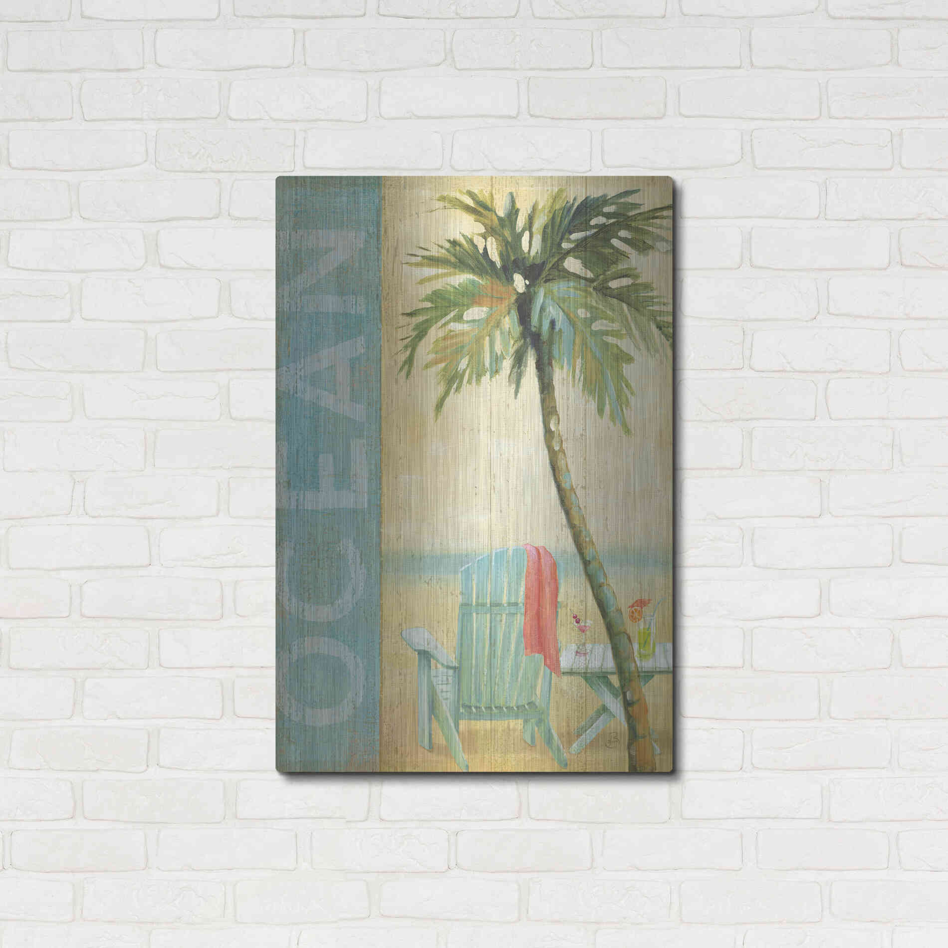 Luxe Metal Art 'Ocean Beach II' by Daphne Brissonet, Metal Wall Art,24x36