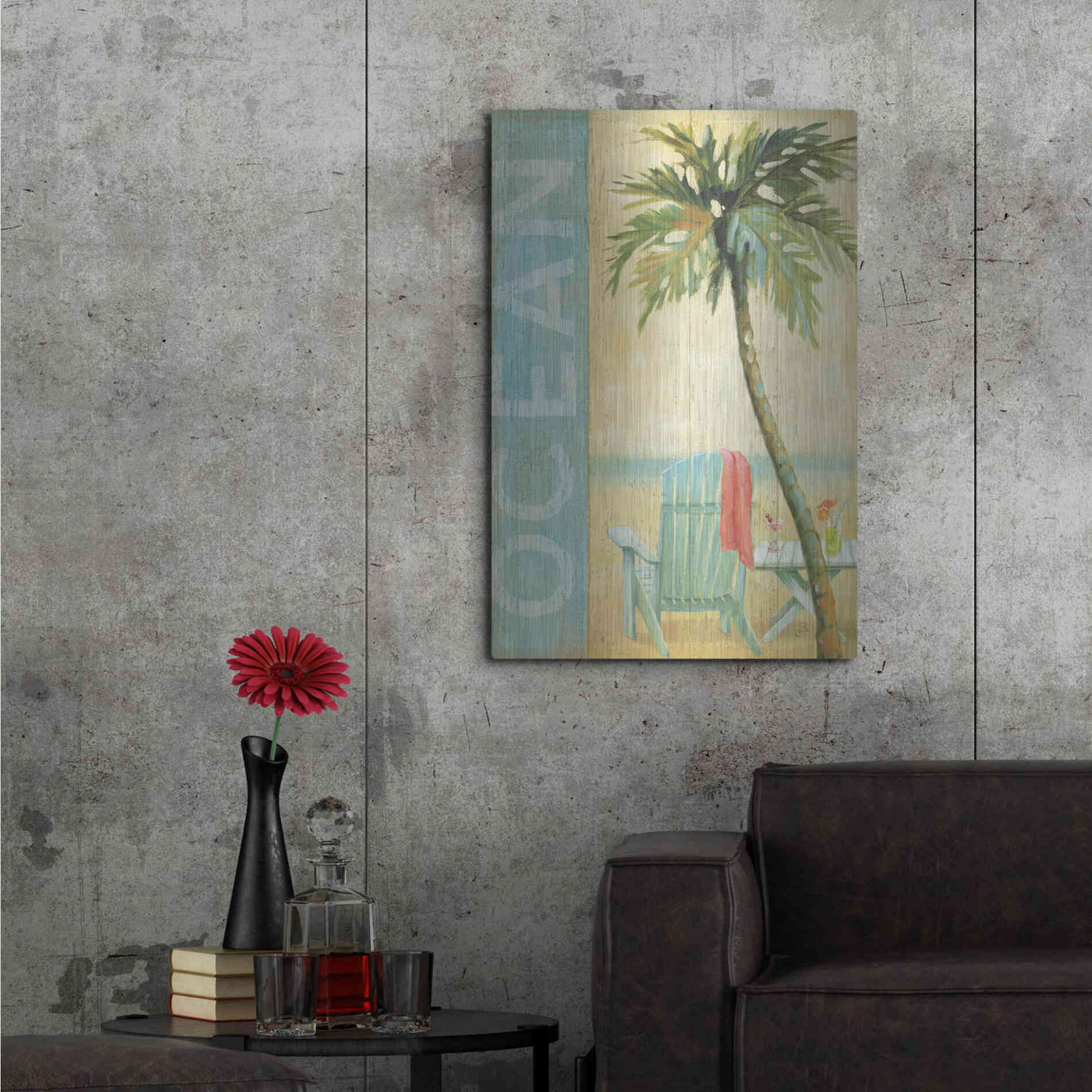 Luxe Metal Art 'Ocean Beach II' by Daphne Brissonet, Metal Wall Art,24x36