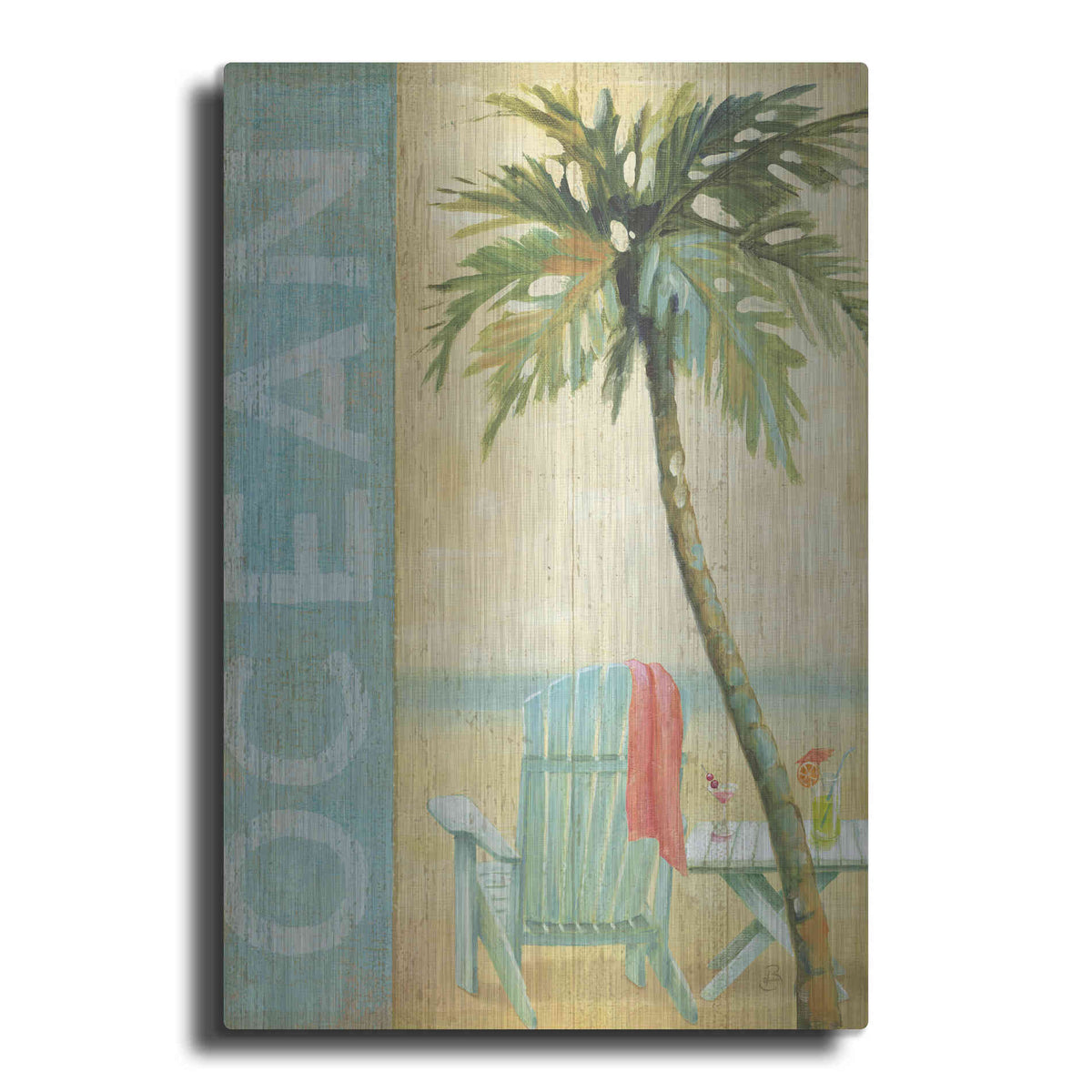 Luxe Metal Art 'Ocean Beach II' by Daphne Brissonet, Metal Wall Art