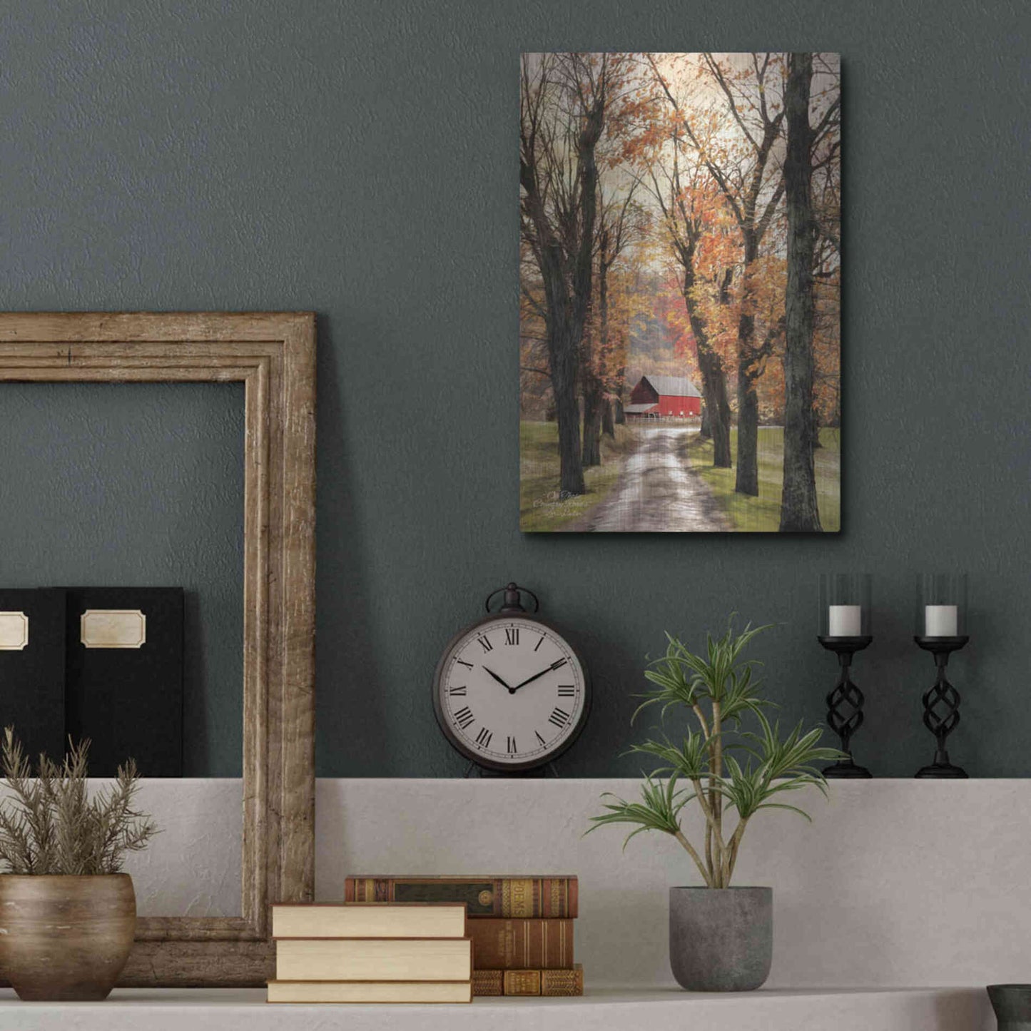 Luxe Metal Art 'On Those Country Roads' by Lori Deiter, Metal Wall Art,12x16