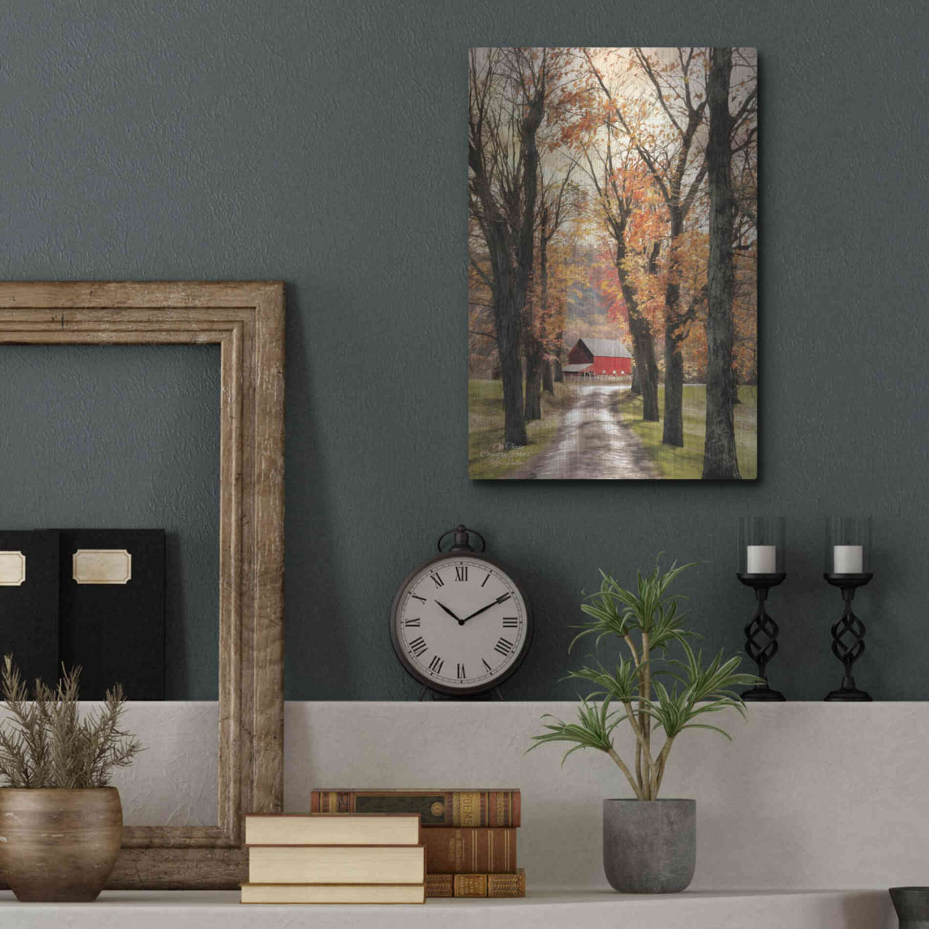 Luxe Metal Art 'On Those Country Roads' by Lori Deiter, Metal Wall Art,12x16